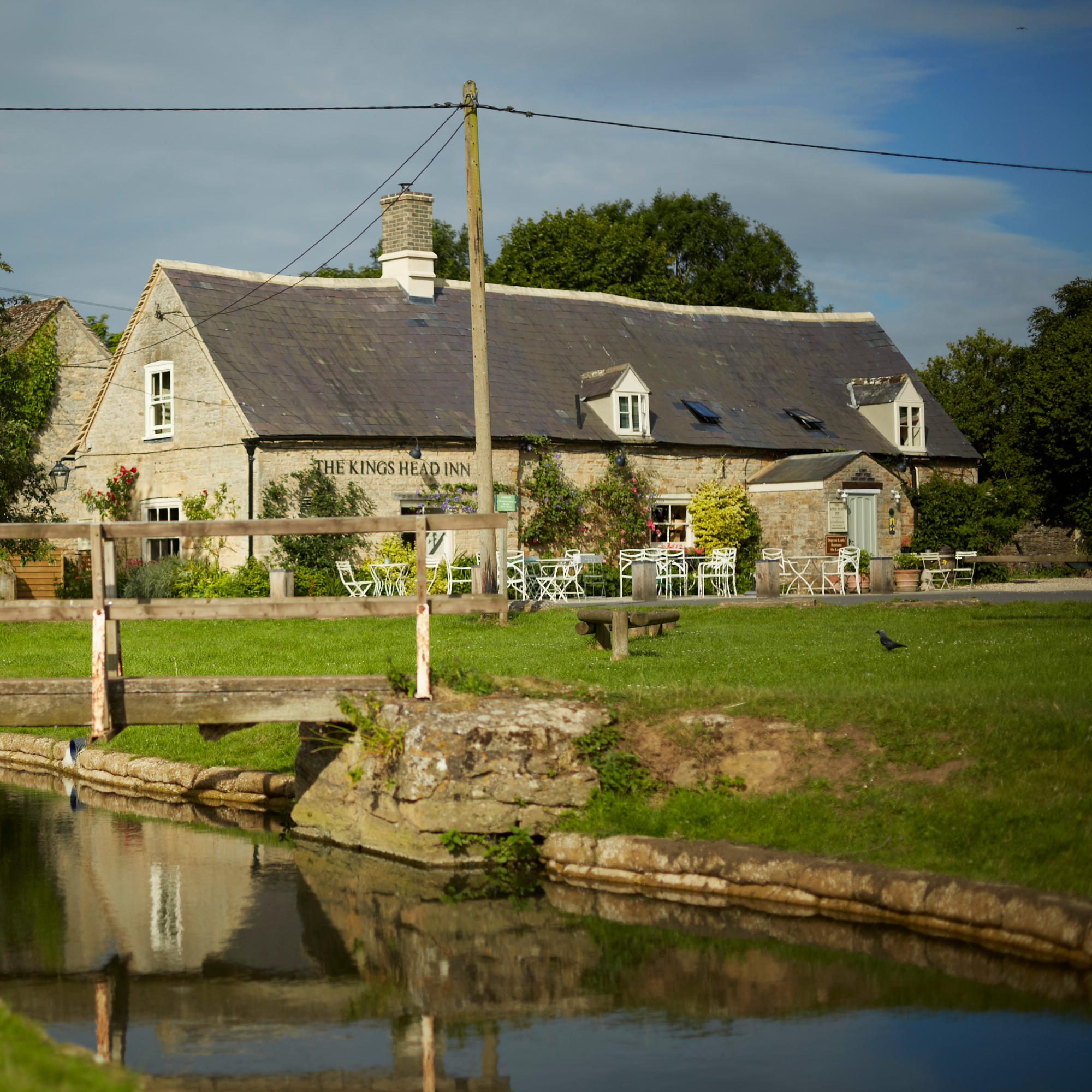 The King's Head Inn overlooks Bledinton village green in The Cotswolds