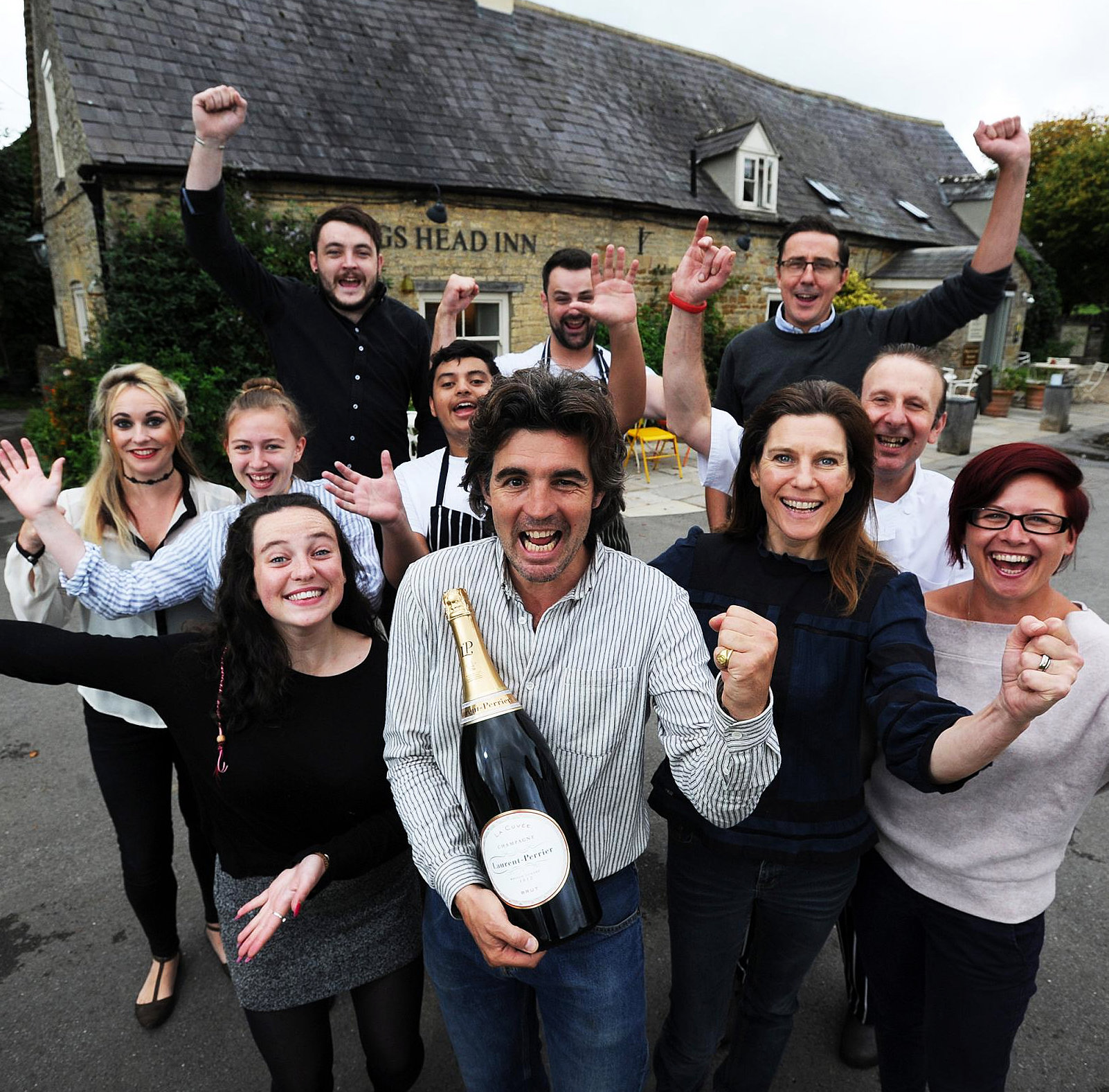 The King's Head Inn Bledington celebrates winning Good Pub Guide Pub of the Year 2018
